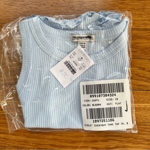 NEW J.Crew Kids Crewcuts Girls Blue Ribbed Tank Top XS 4/5